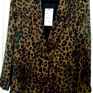 Zara Leopard/Animal print blazer/suit jacket. New with tags.